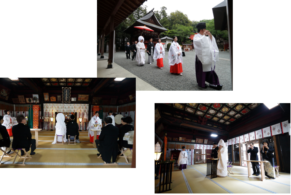 産泰神社での神前式
